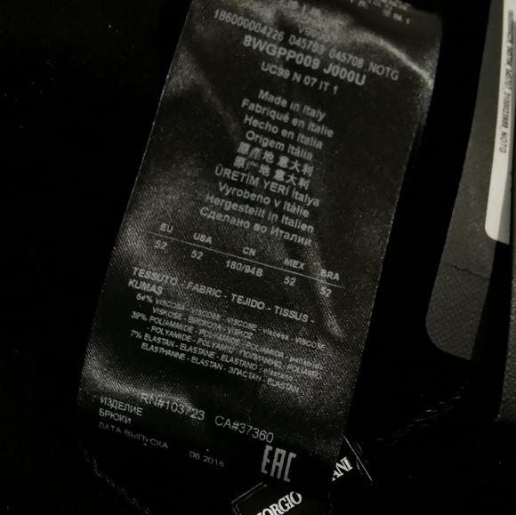 75% Off! Giorgio Armani black casual trouser - Picture 6 of 6